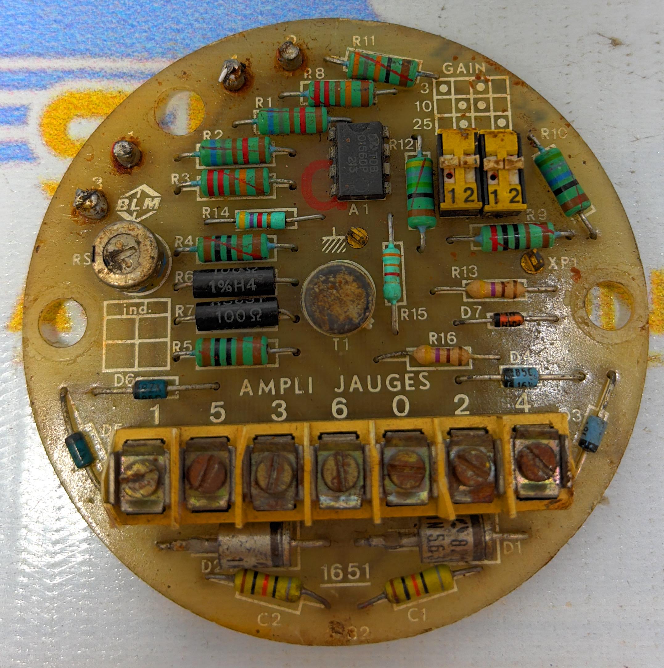 AMPLI JAUGES 1536024 PCB CARD.  BC 82038 