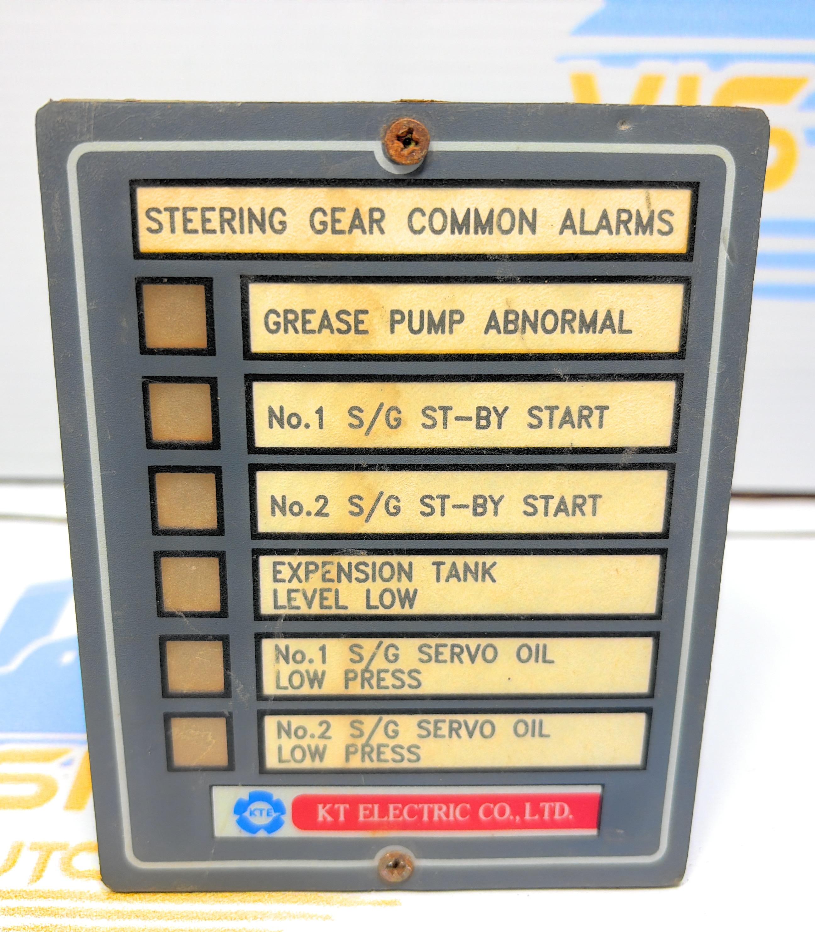 KT ELECTRIC  KTMS 20 STEERING GEAR COMMON ALARMS SER NO : 101 - 06E - 306