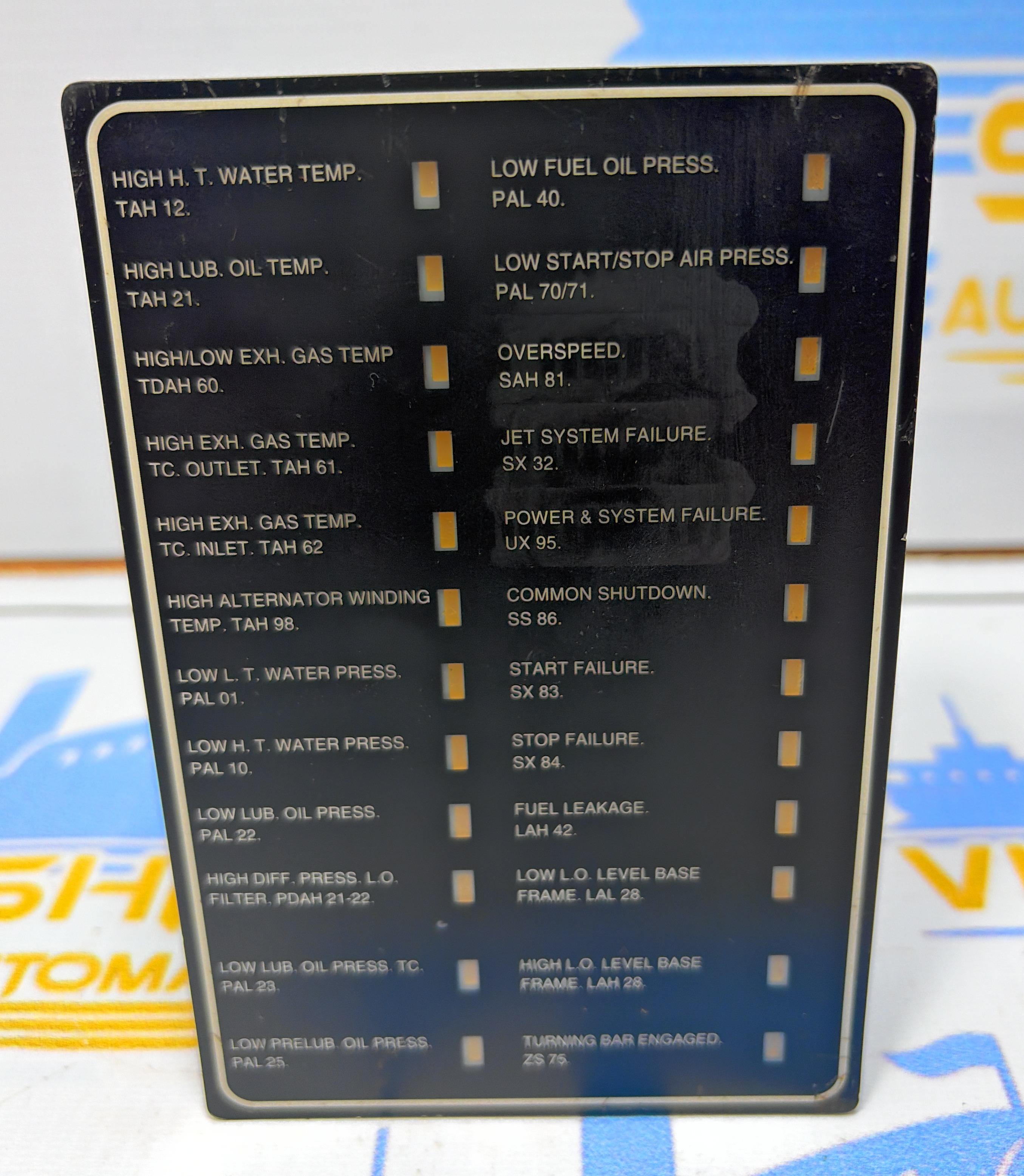 MAN B&W  2101546-5 ENGINE MONITORING ALARM PANEL  ASD 0150- F SER NO :  ST9938170 01799