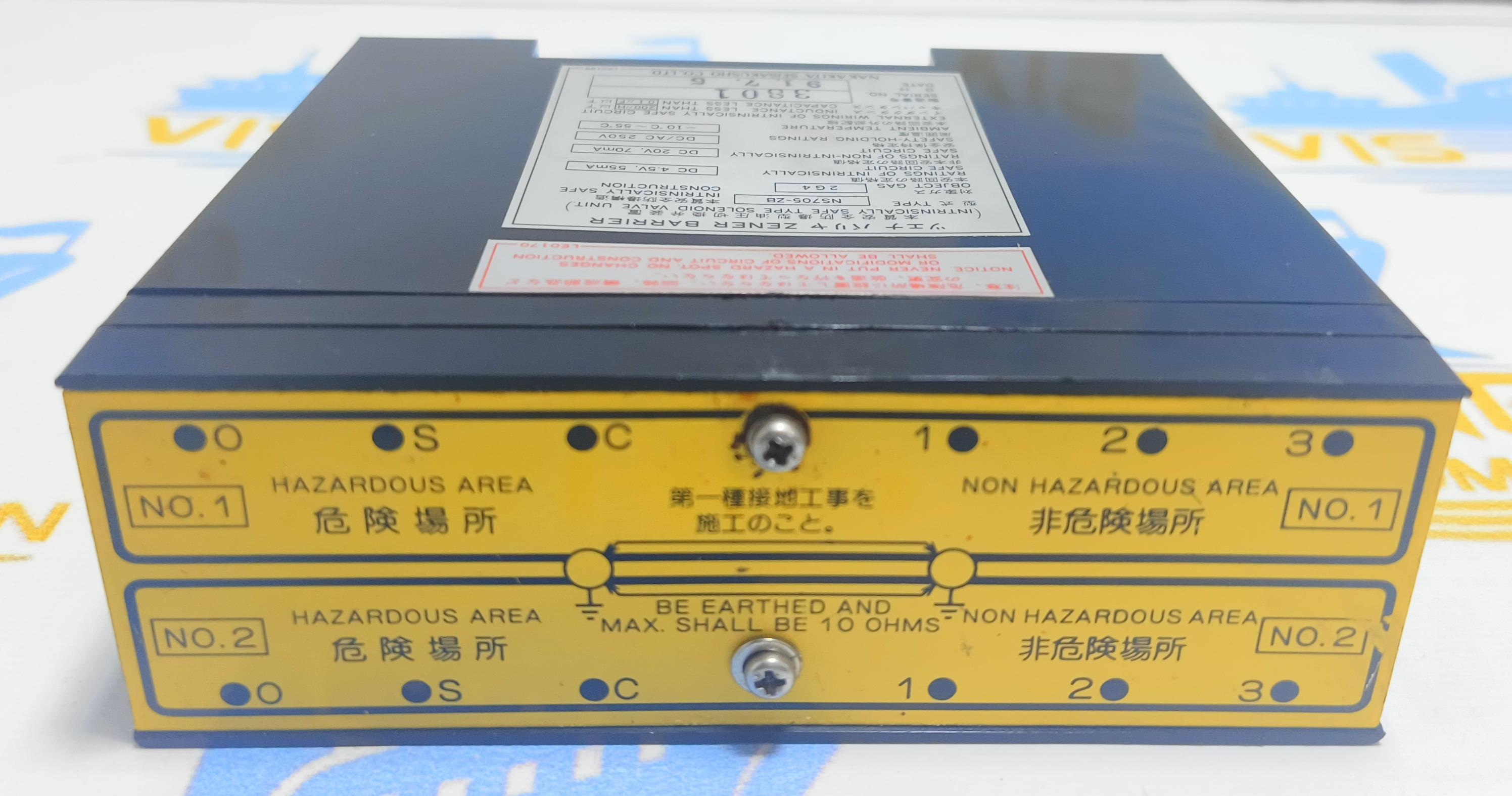 NAKAKITA SEISAKUSHO NS705-ZB  INTRINSICALLY SAFE TYPE SOLENOID VALVE UNIT ZENER BARRIER SERIAL NO : 3801