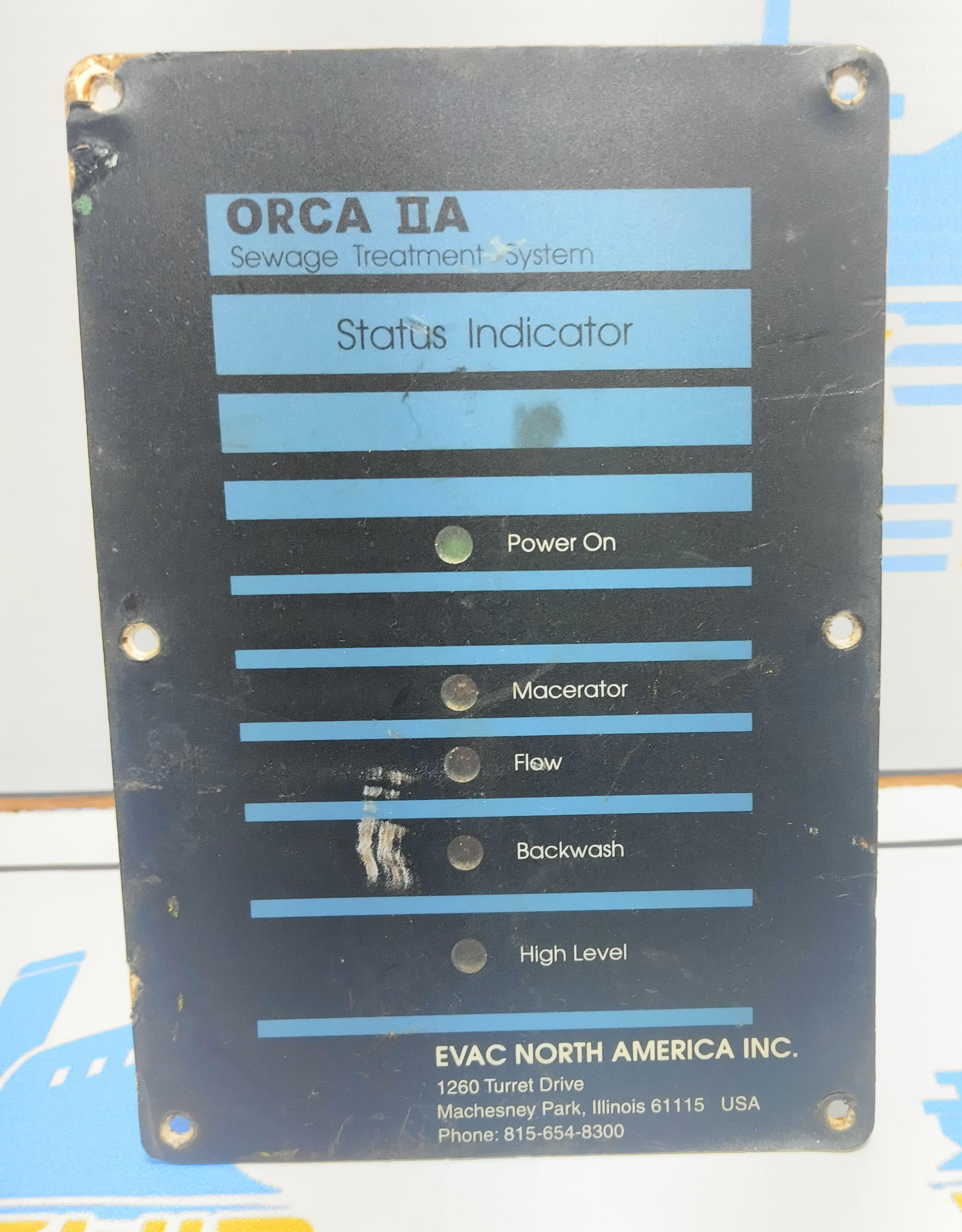 ORCA IIA (SEWAGE TREATMENT SYSTEM ) STATUS INDICATOR