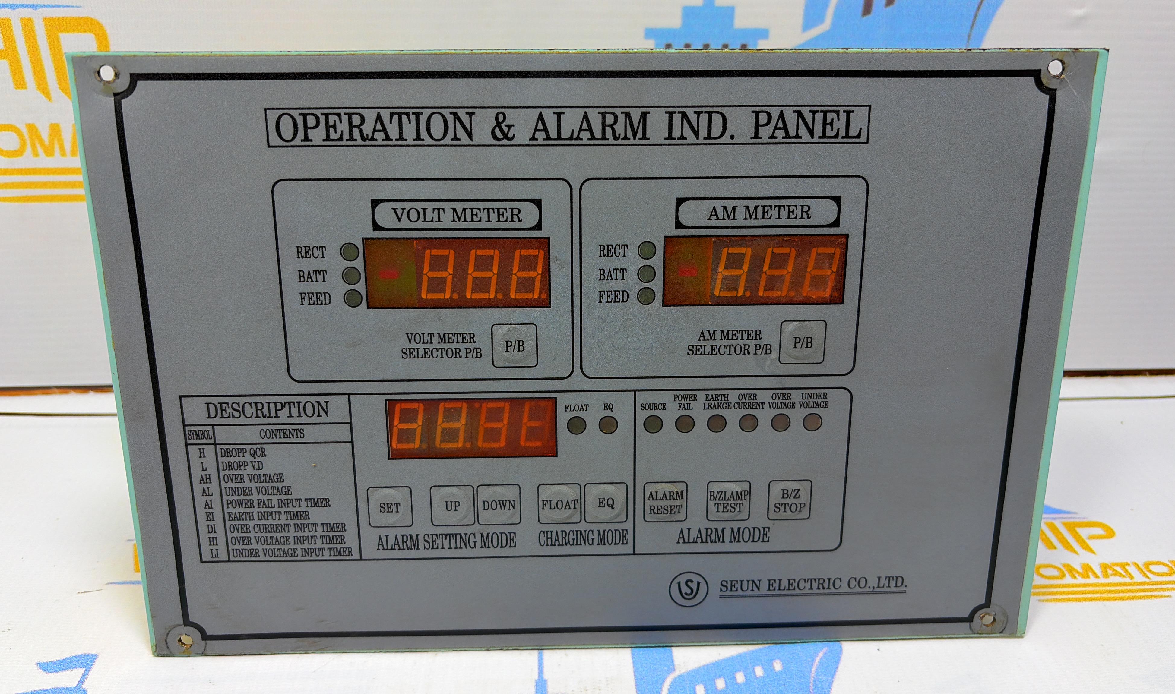 SEUN ELECTRIC  OPERATION & ALARM IND . PANEL MODEL NO : 19980703