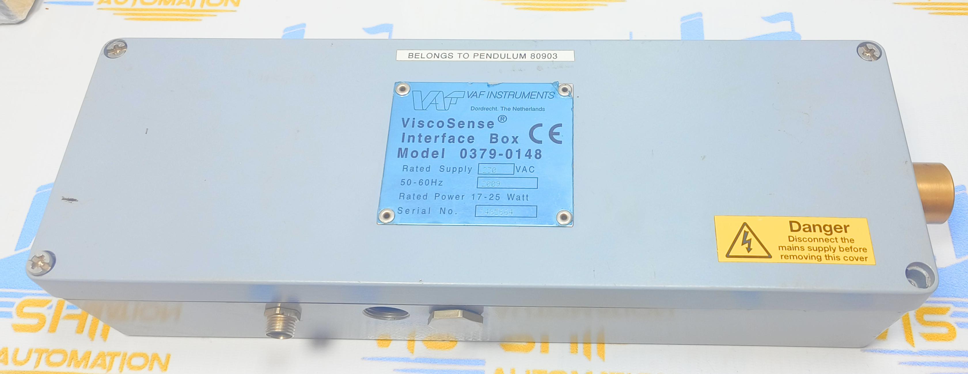 VAF INSTRUMENTS 0379 - 0148   VISCOSENSE INTERFACE BOX  Sr No : 1485664